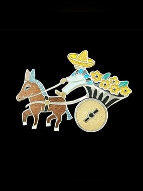 Margot de Taxco vintage sterling silver and enamel brooch pin